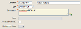 conditional expression manager in maximo